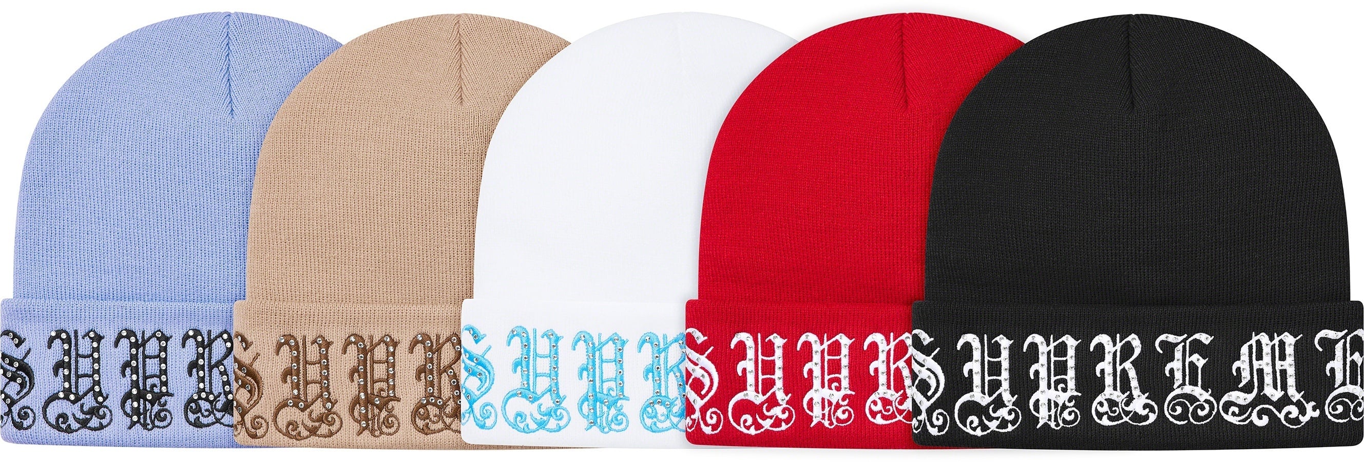 Old English Rhinestone Beanie